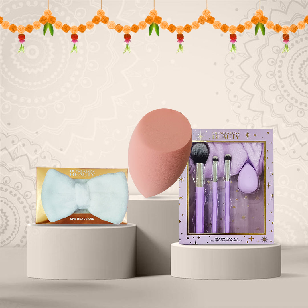 Makeup & Skincare Set – XL Blender, Makeup Blender & Spa Headband