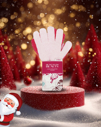 Exfoliating Loofah Body Hand Gloves (2 Pairs) (Pink)