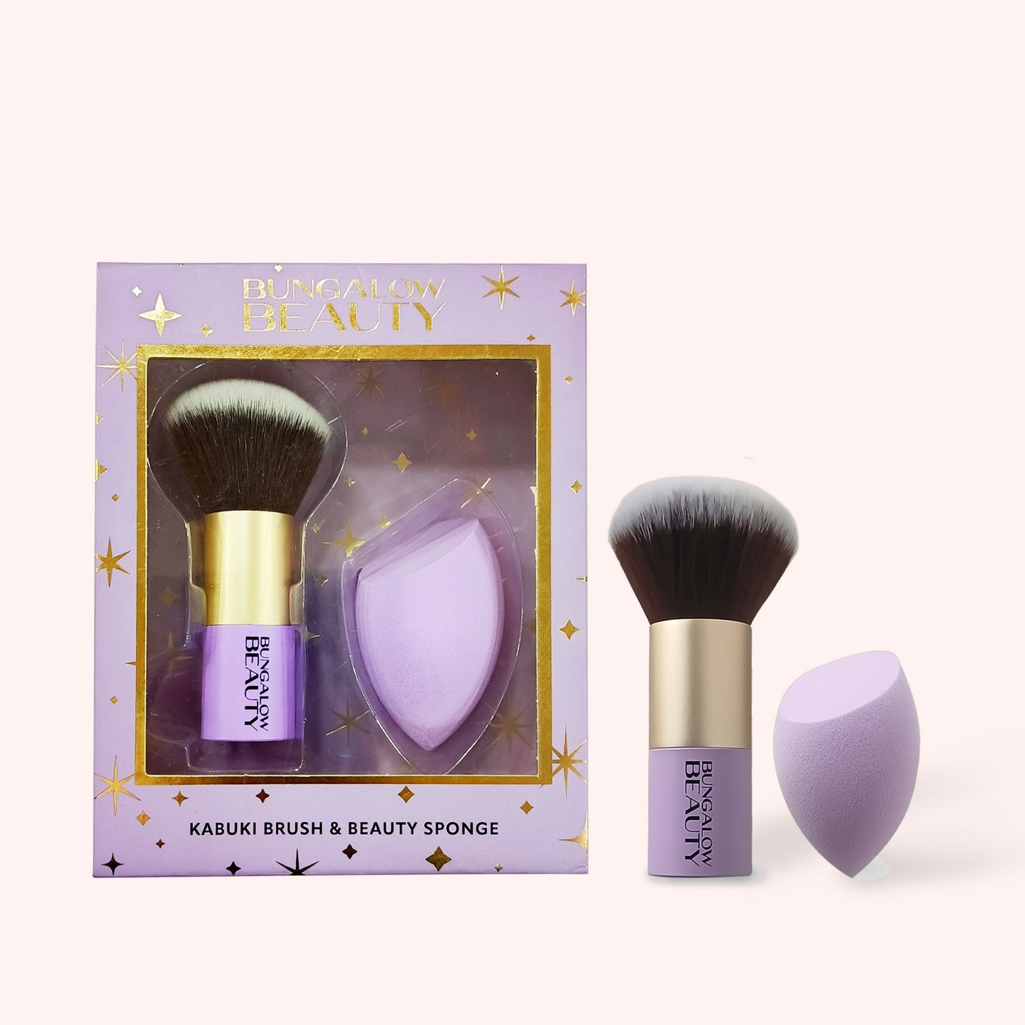 Premium Kabuki Brush & Blender Set (Purple)