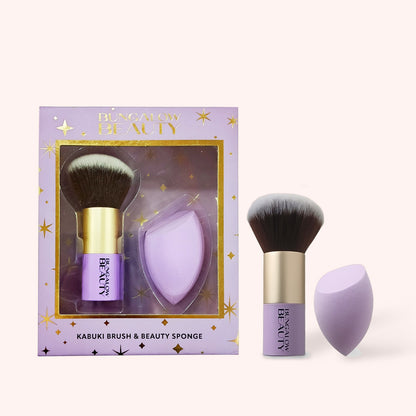 Premium Kabuki Brush & Blender Set (Purple)