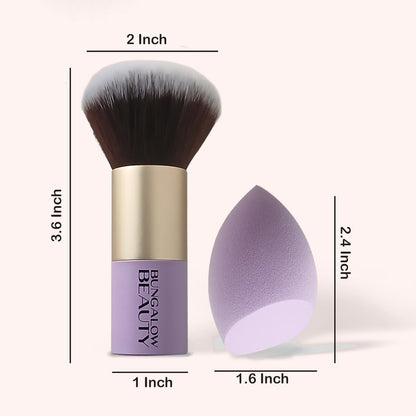 Premium Kabuki Brush & Blender Set (Purple)