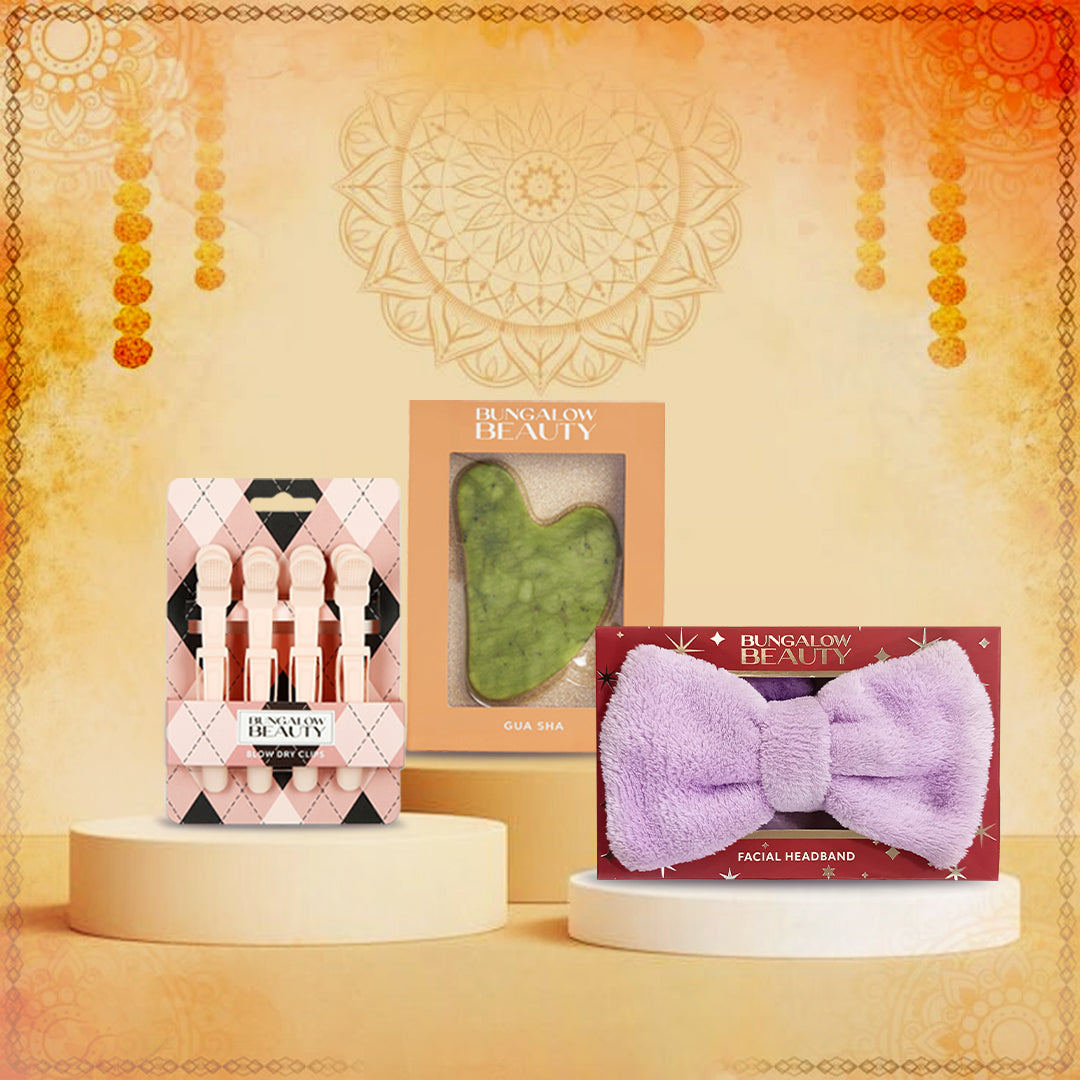 Gua Sha Facial Massage Kit with Spa Headband & Clips