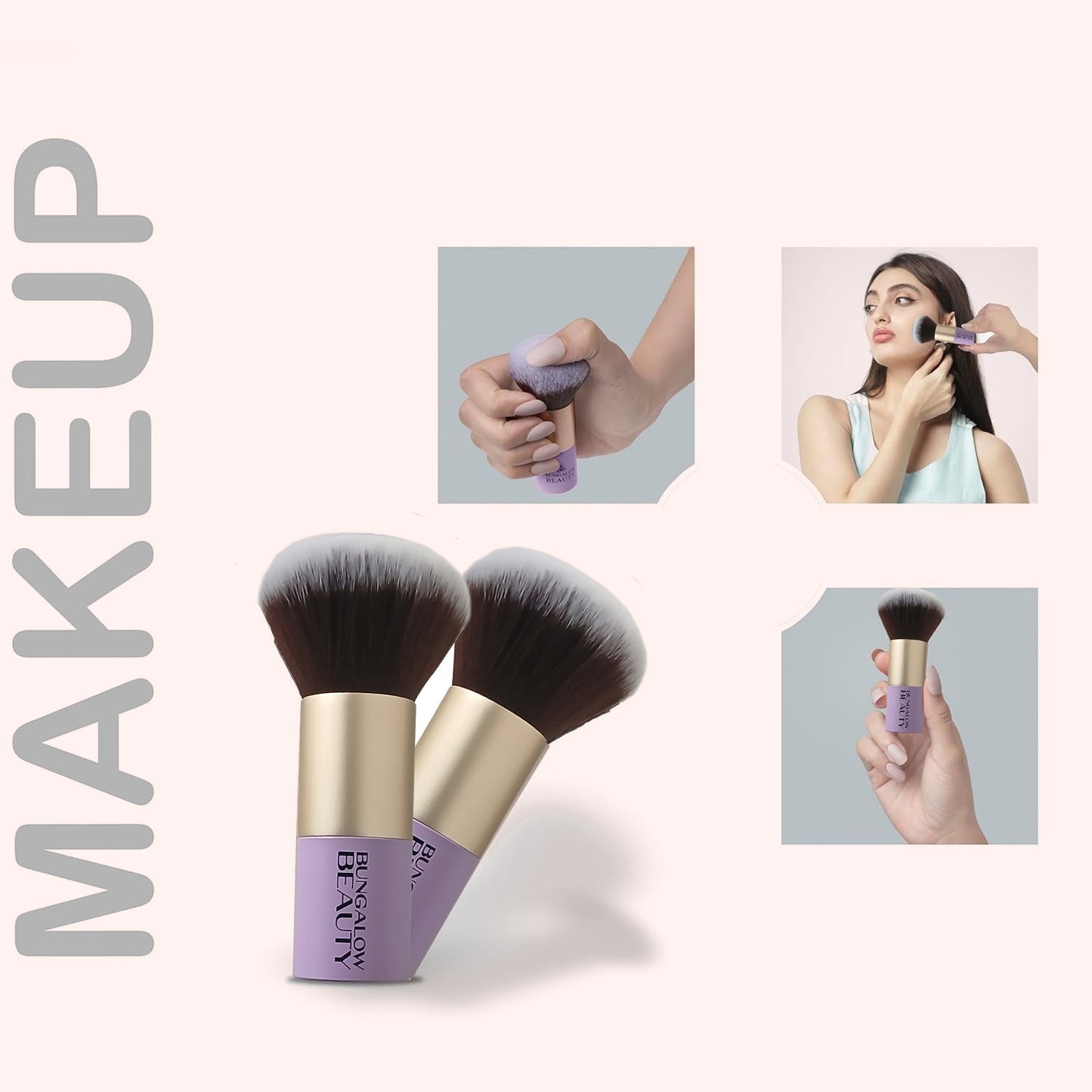 Premium Kabuki Brush & Blender Set (Purple)