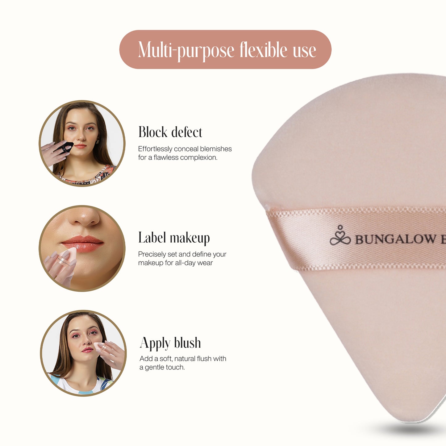 Triangle Powder Puff (Set Of 2) (Pink)