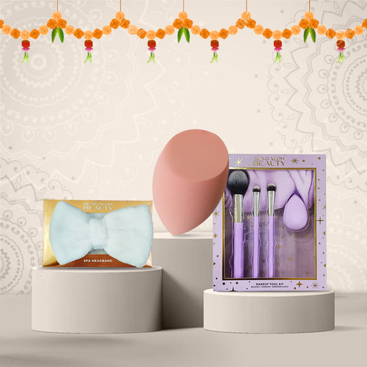 Makeup & Skincare Set – XL Blender, Makeup Blender & Spa Headband
