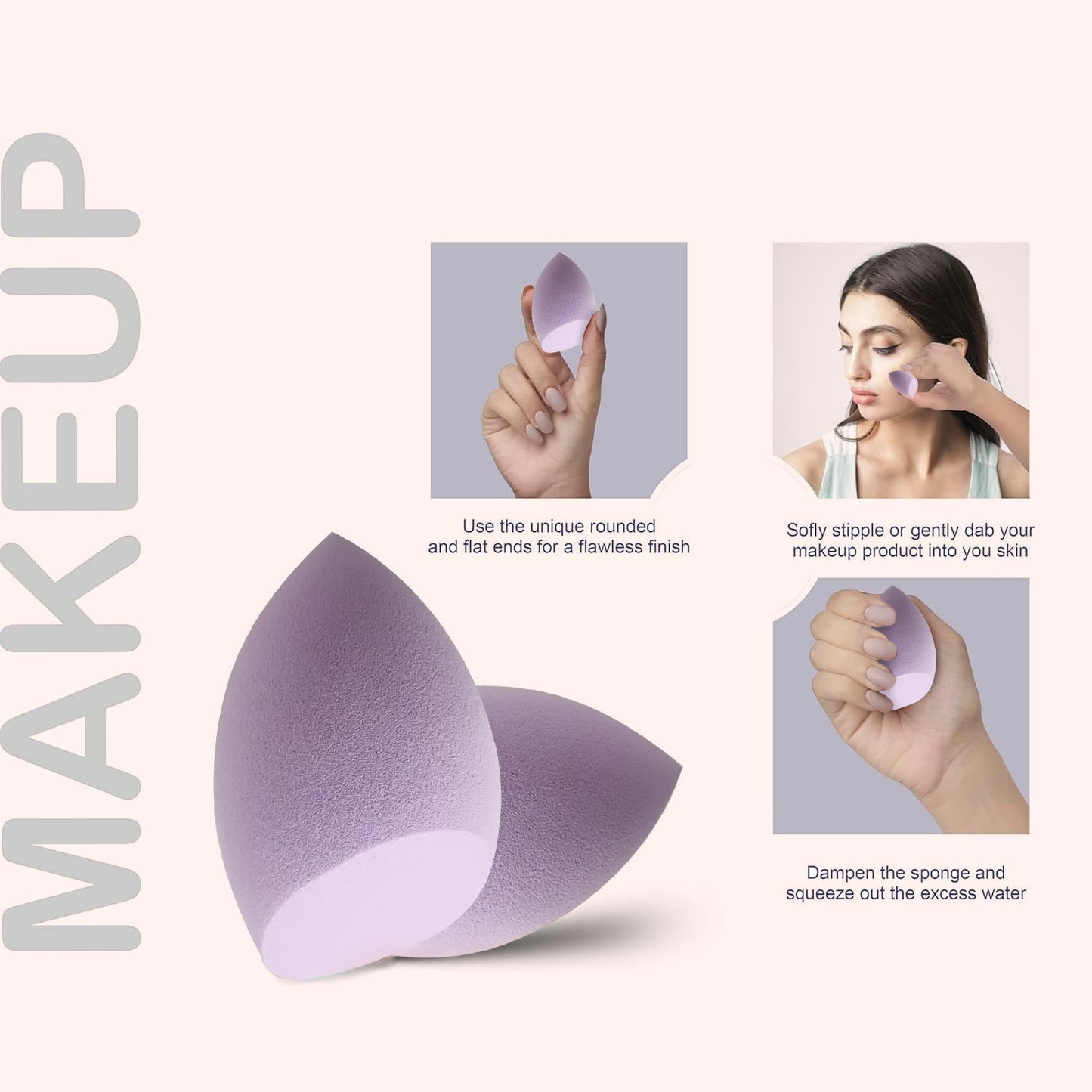 Premium Kabuki Brush & Blender Set (Purple)