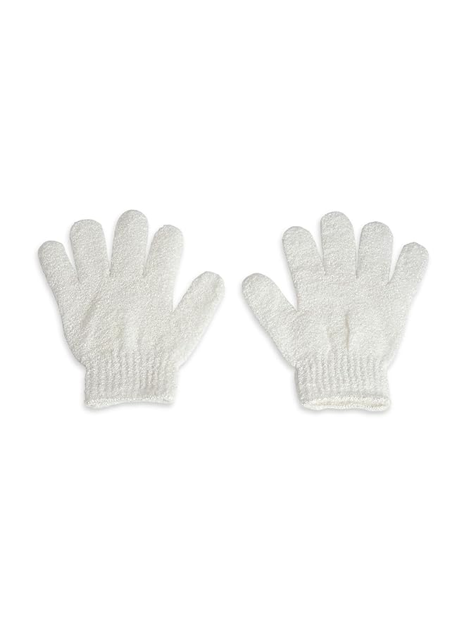 Exfoliating Loofah Body Hand Gloves (2 Pairs) (White)