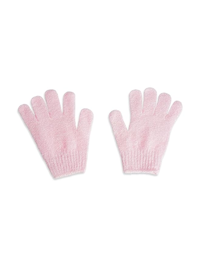 Exfoliating Loofah Body Hand Gloves (2 Pairs) (Pink)