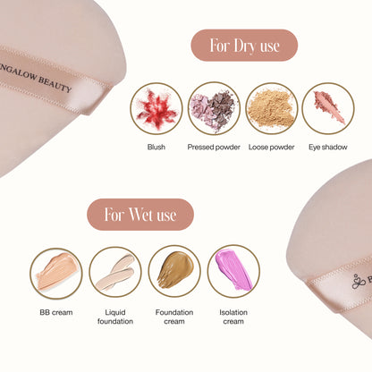 Triangle Powder Puff (Set Of 2) (Pink)