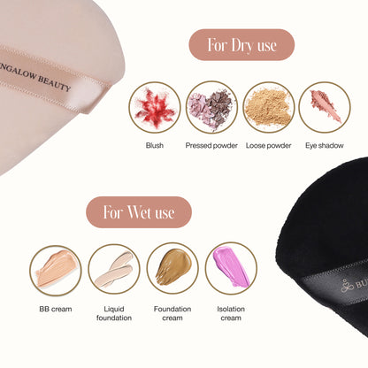 Triangle Powder Puff (Set of 2) (Black & Pink)