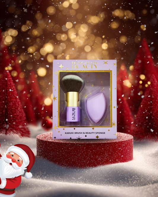 Premium Kabuki Brush & Blender Set (Purple)