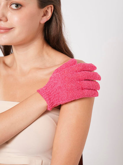 Exfoliating Loofah Body Hand Gloves (2 Pairs) (Pink)