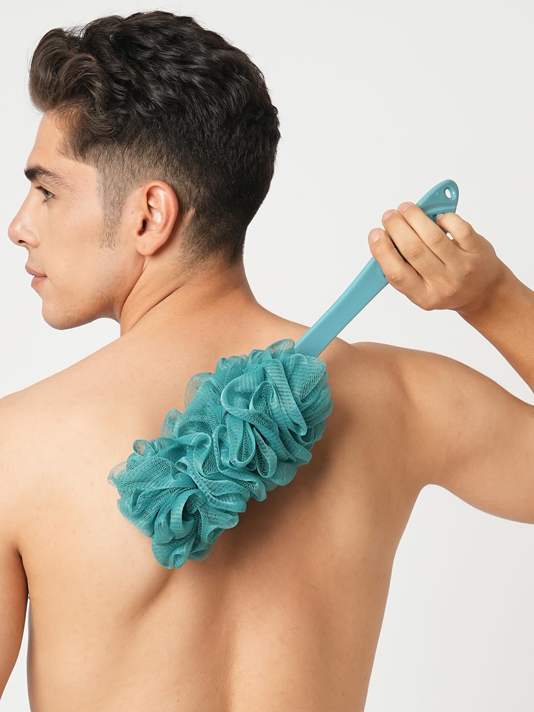 Loofah Bath Brush Set - Handle Brush And 2 Loofah Balls