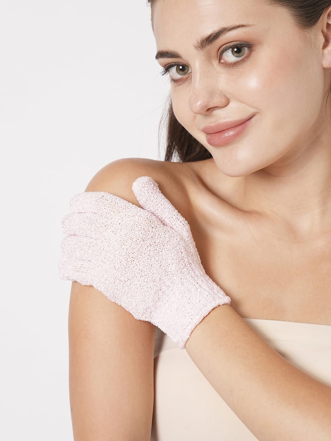 Exfoliating Loofah Body Hand Gloves (2 Pairs) (Pink)