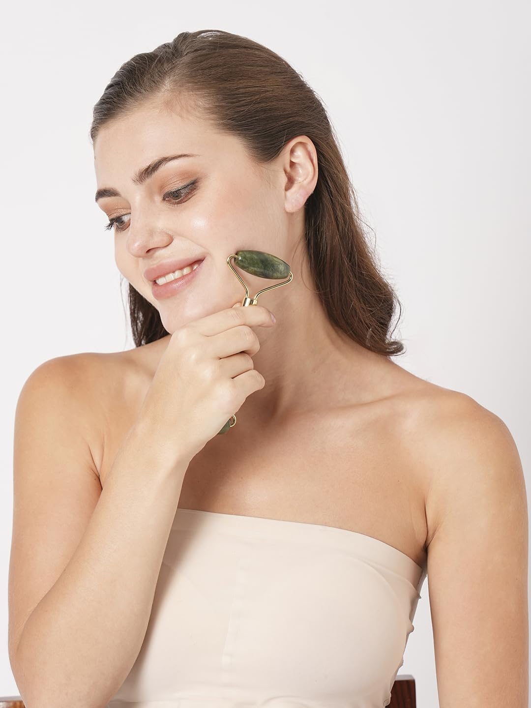 Jade Roller, Double-Ended Facial Massage Tool