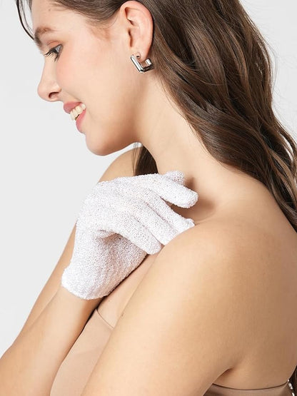 Exfoliating Loofah Body Hand Gloves (2 Pairs) (Purple)