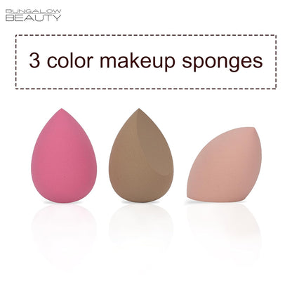 BUNGALOW BEAUTY Makeup Blending Set, 3 Pieces - Reusable | Beauty Makeup Sponge | Foundation Blender Sponge | Easy to clean I Latex-free I Suitable for Sensitive Skin