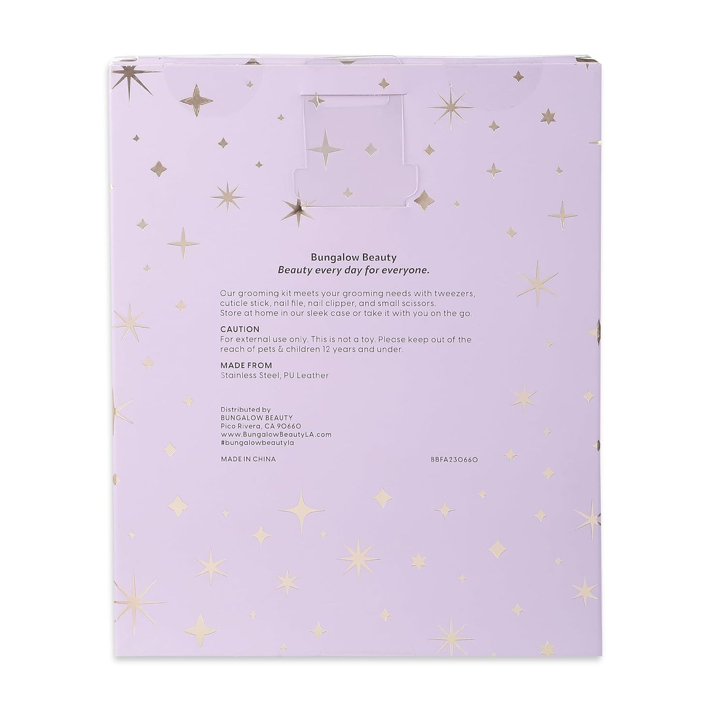 BUNGALOW BEAUTY Manicure Set Nail Clippers - 6PCS Stainless Steel Manicure Set, Professional Mens Grooming Kits, Nail Care Tools with Luxurious Travel Case - California Proposition 65 listed - Lead free | Cadmium Free | Phthalates Free