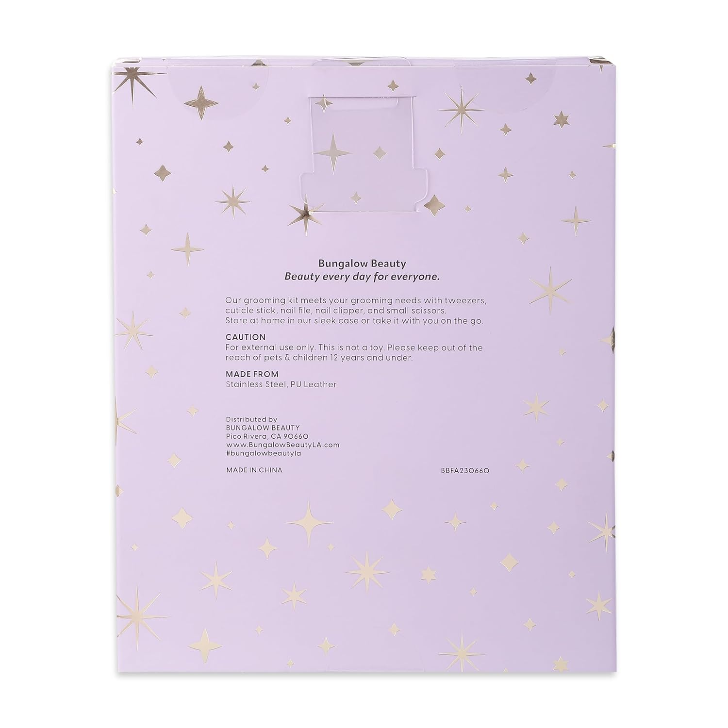 BUNGALOW BEAUTY Manicure Set Nail Clippers - 6PCS Stainless Steel Manicure Set, Professional Mens Grooming Kits, Nail Care Tools with Luxurious Travel Case - California Proposition 65 listed - Lead free | Cadmium Free | Phthalates Free