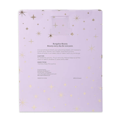 BUNGALOW BEAUTY Manicure Set Nail Clippers - 6PCS Stainless Steel Manicure Set, Professional Mens Grooming Kits, Nail Care Tools with Luxurious Travel Case - California Proposition 65 listed - Lead free | Cadmium Free | Phthalates Free