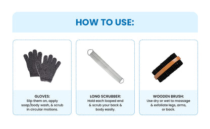 Bath Exfoliate Set, 4-Piece