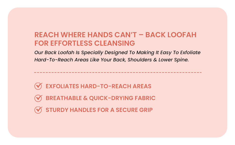 Bath Loofah Set With Handle Brush (Orange)