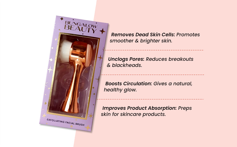 Dual-Sided Facial Cleansing Brush, Soft Silicone and Bristle Face Brush