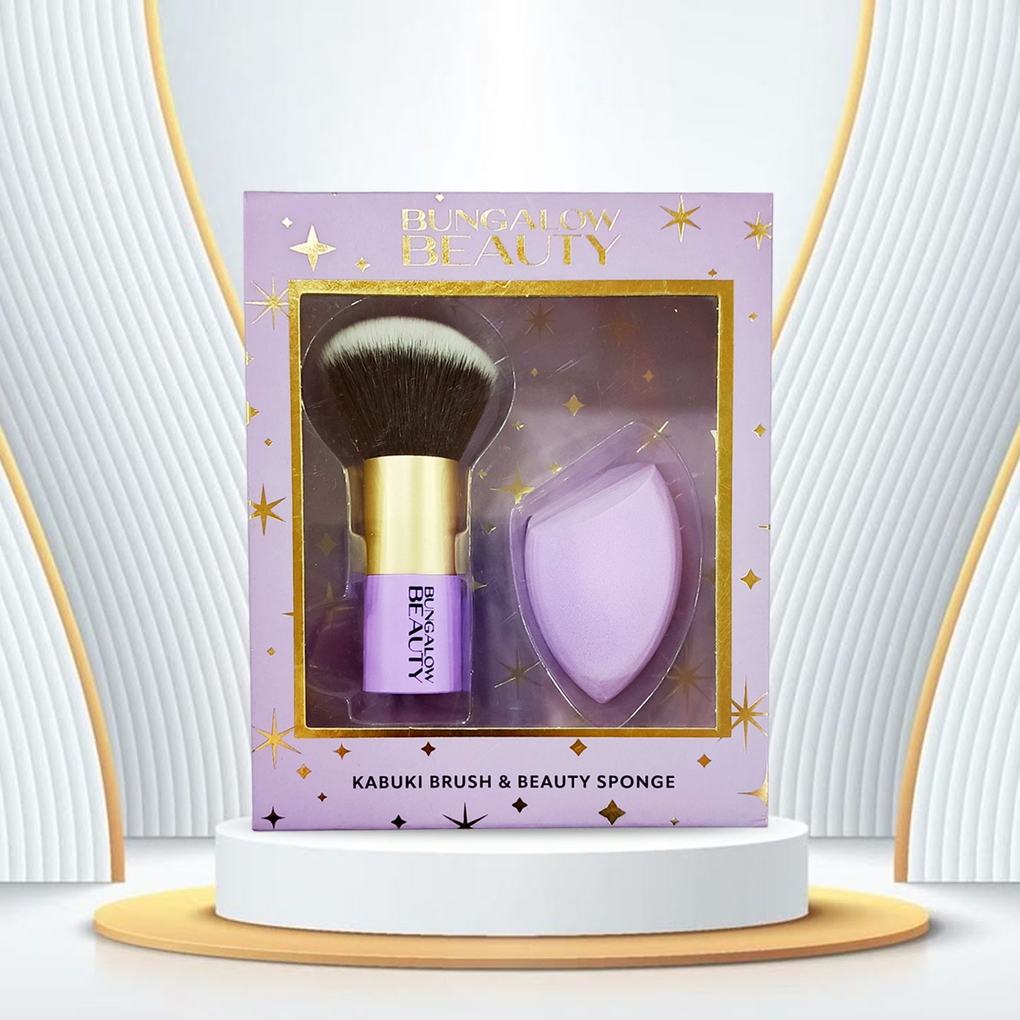 Premium Kabuki Brush & Blender Set (Purple)