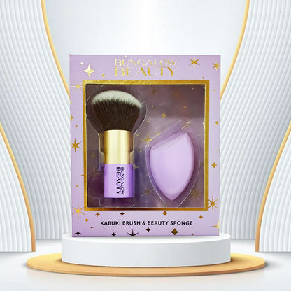 Premium Kabuki Brush & Blender Set (Purple)