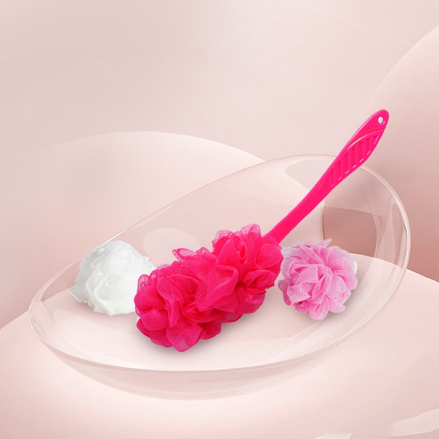 Bath Loofah Set With Handle Brush