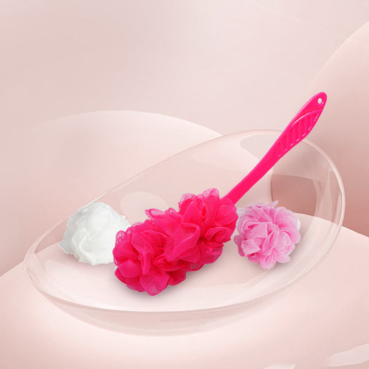 Bath Loofah Set With Handle Brush