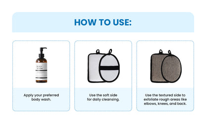 Natural Loofah Exfoliating Body Scrubber, Back Scrubbers (2 Pack),