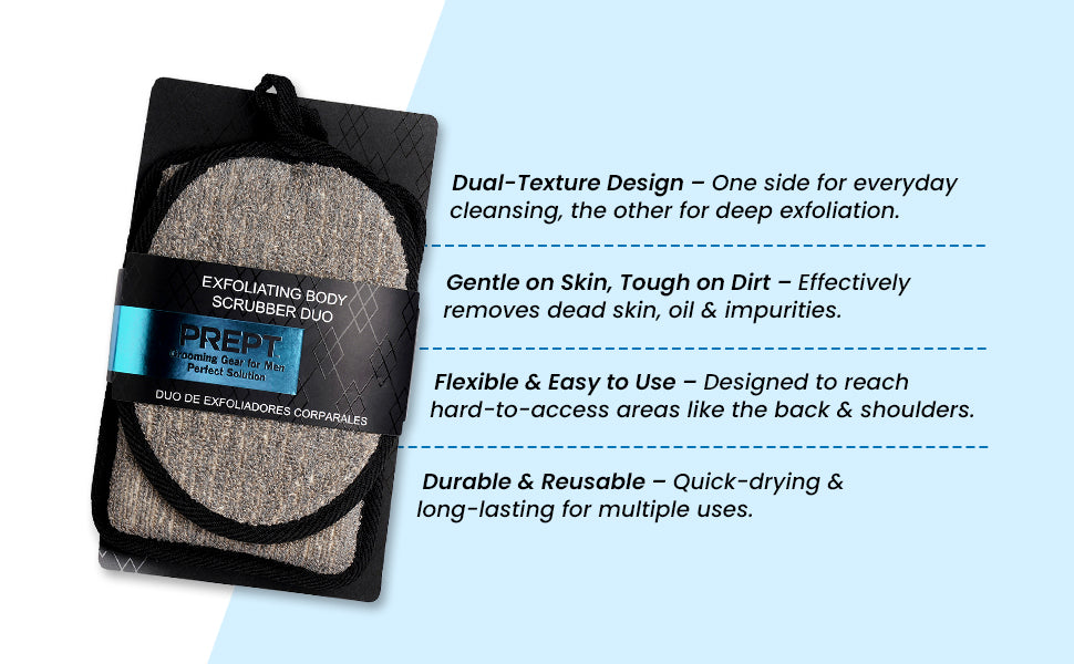 Natural Loofah Exfoliating Body Scrubber, Back Scrubbers (2 Pack),