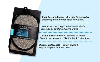 Natural Loofah Exfoliating Body Scrubber, Back Scrubbers (2 Pack),
