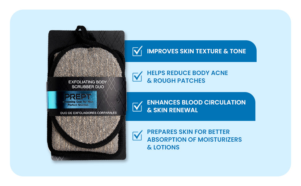 Natural Loofah Exfoliating Body Scrubber, Back Scrubbers (2 Pack),