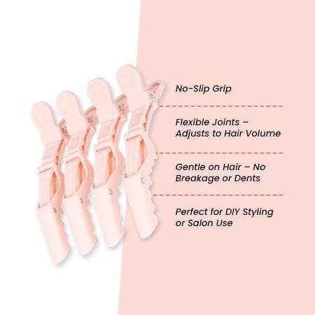 Hair Sectioning Clip (Set Of 4) (Pink)
