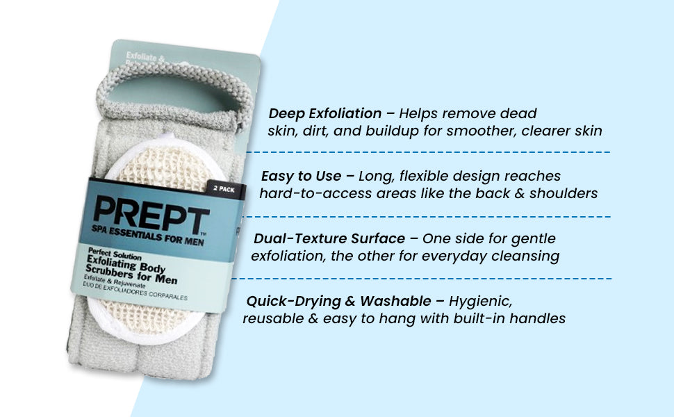 Natural Loofah Exfoliating Body Scrubber, Back Scrubbers (2 Pack)