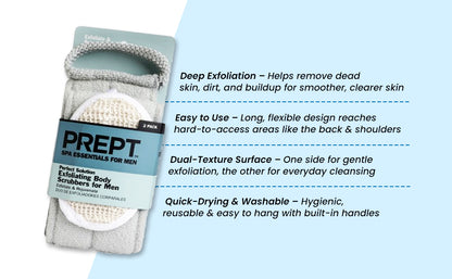 Natural Loofah Exfoliating Body Scrubber, Back Scrubbers (2 Pack)