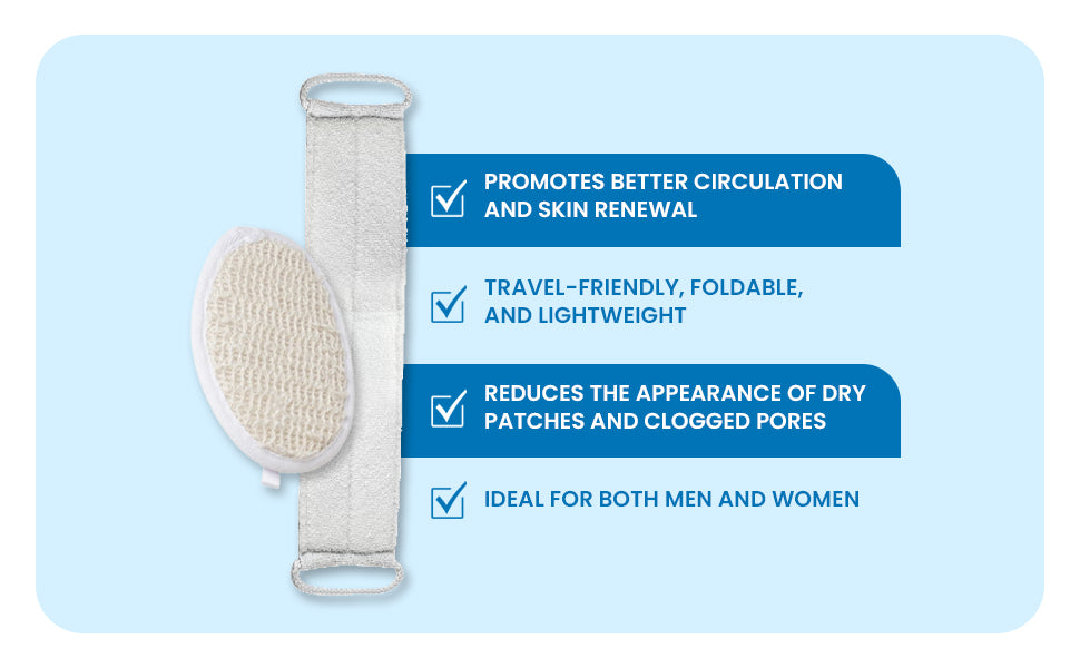 Natural Loofah Exfoliating Body Scrubber, Back Scrubbers (2 Pack)