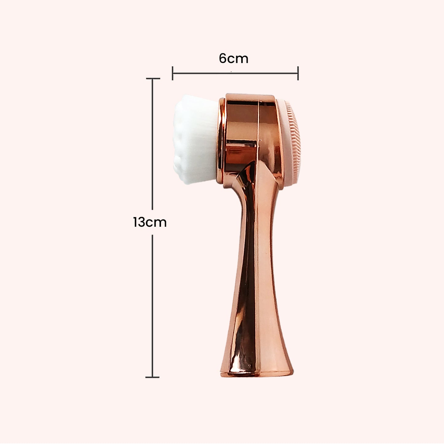 Dual-Sided Facial Cleansing Brush, Soft Silicone and Bristle Face Brush