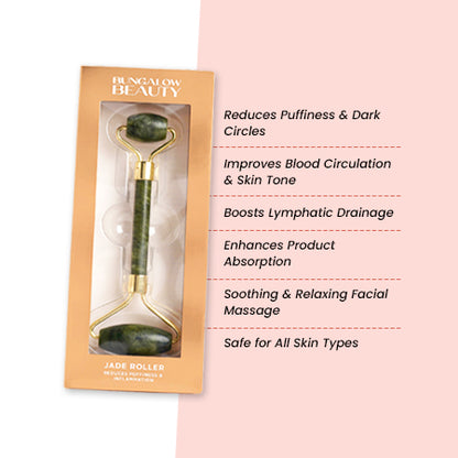 Jade Roller, Double-Ended Facial Massage Tool