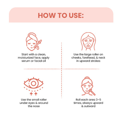 Jade Roller, Double-Ended Facial Massage Tool