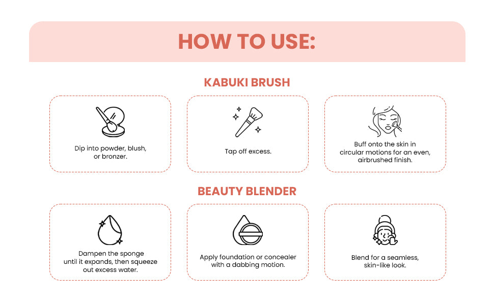Premium Kabuki Brush & Blender Set (Purple)