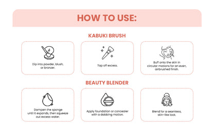 Premium Kabuki Brush & Blender Set (Purple)