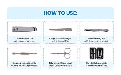 Manicure Set Nail Clippers Pedicure Kit 6PCS