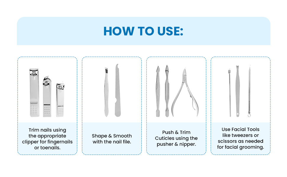 Manicure Set Nail Clippers Pedicure Kit - 12PCS