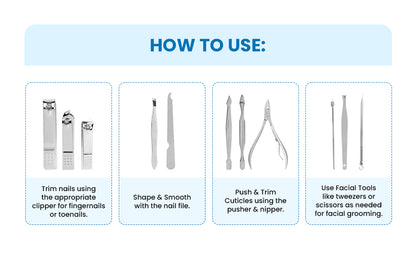 Manicure Set Nail Clippers Pedicure Kit - 12PCS